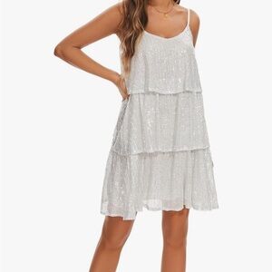 Sparkling white  Tiered Dress